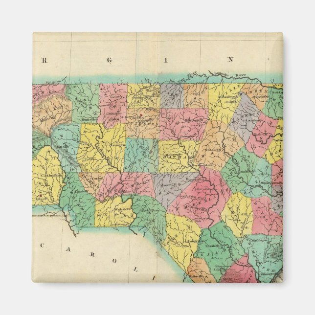 Karta i North Carolina Magnet (Framsidan)