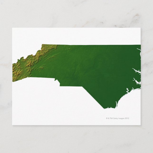 Karta i North Carolina Vykort (Framsida)
