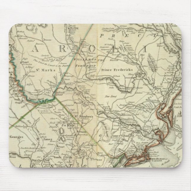 Karta i North- och South Carolina Musmatta (Framsidan)