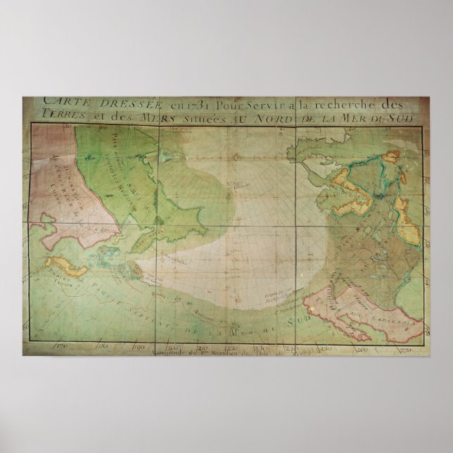 Karta i nya upptäckter poster (Framsidan)