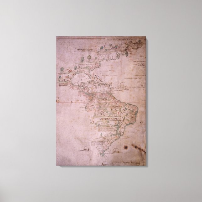Karta i Nya världen, 1532 Canvastryck (Framsida)