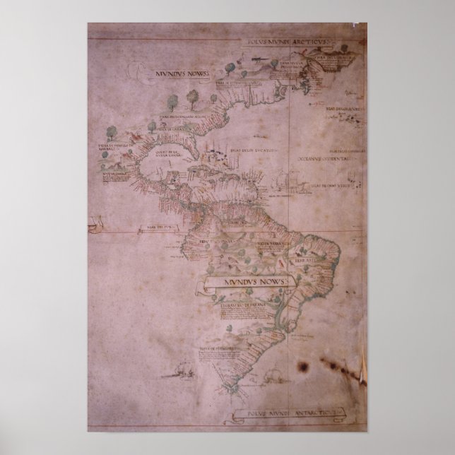 Karta i Nya världen, 1532 Poster (Framsidan)