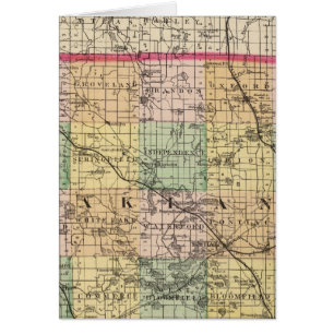 Karta i Oakland County, Michigan Hälsningskort