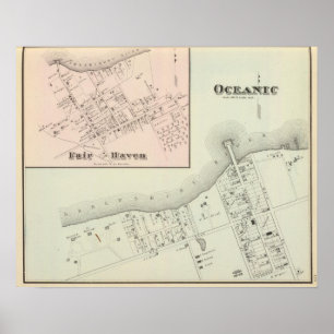 Karta i Oceanic and Fair Haven, NJ Poster