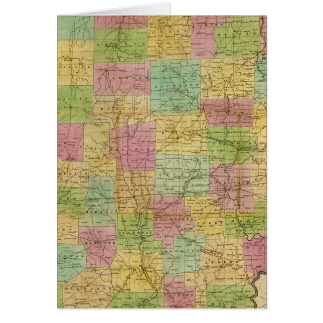 Karta i Ohio 2 Hälsningskort (Framsidan)