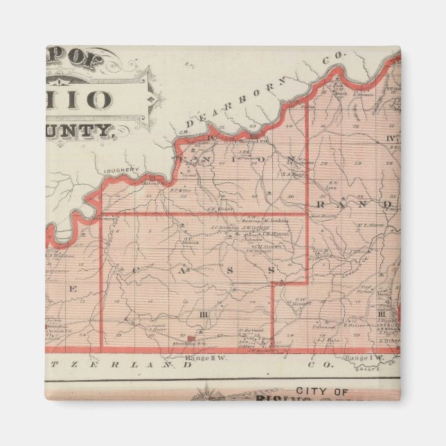Karta i Ohio-distriktet med Stigning Sol Magnet (Framsidan)
