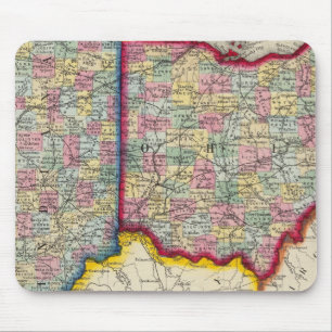 Karta i Ohio och Indiana Musmatta