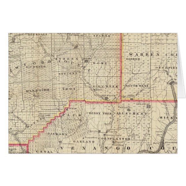 Karta i oljeområdet Pennsylvania Hälsningskort (Framsidan Horizontal)