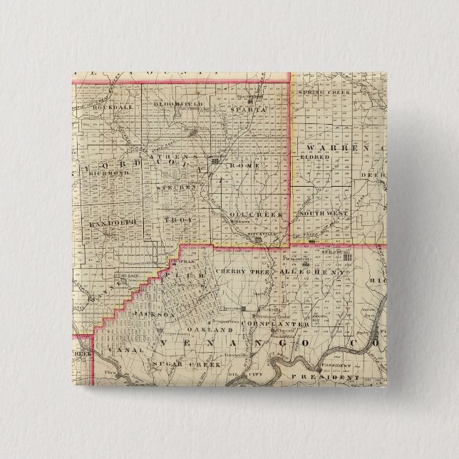 Karta i oljeområdet Pennsylvania Knapp (Framsida)