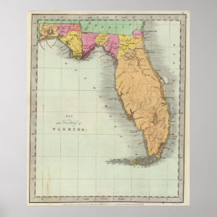 Karta i området Florida 2 Poster