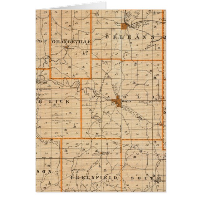 Karta i Orange County Hälsningskort (Framsidan)