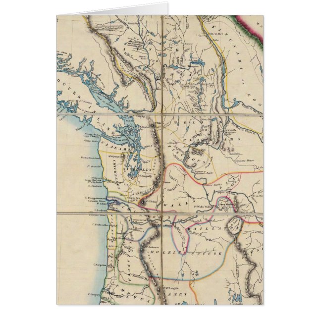 Karta i Oregon-området 2 Hälsningskort (Framsidan)