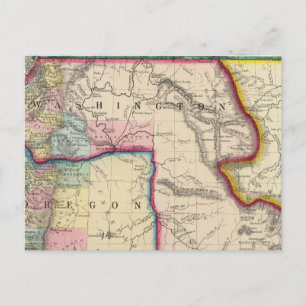 Karta i Oregon, Washington Vykort