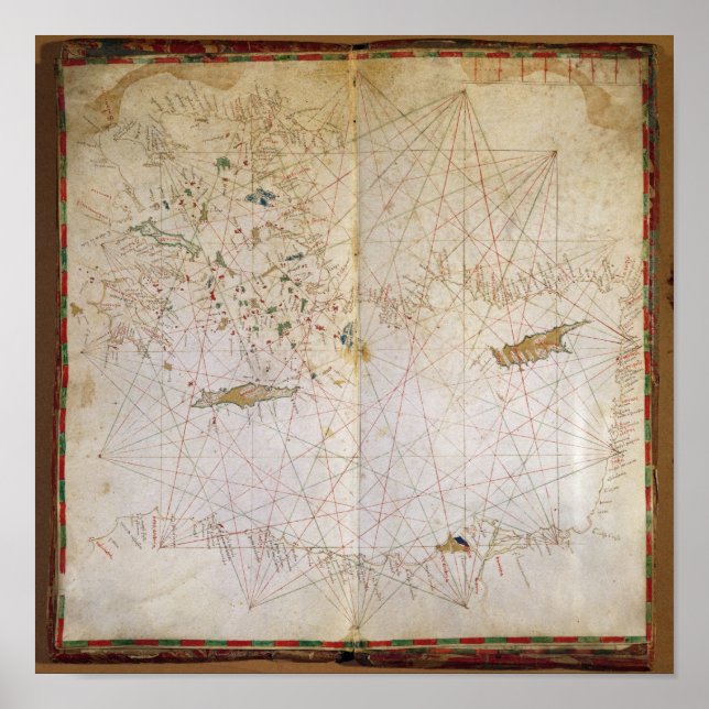 Karta i Östran Medelhavet Poster (Framsidan)