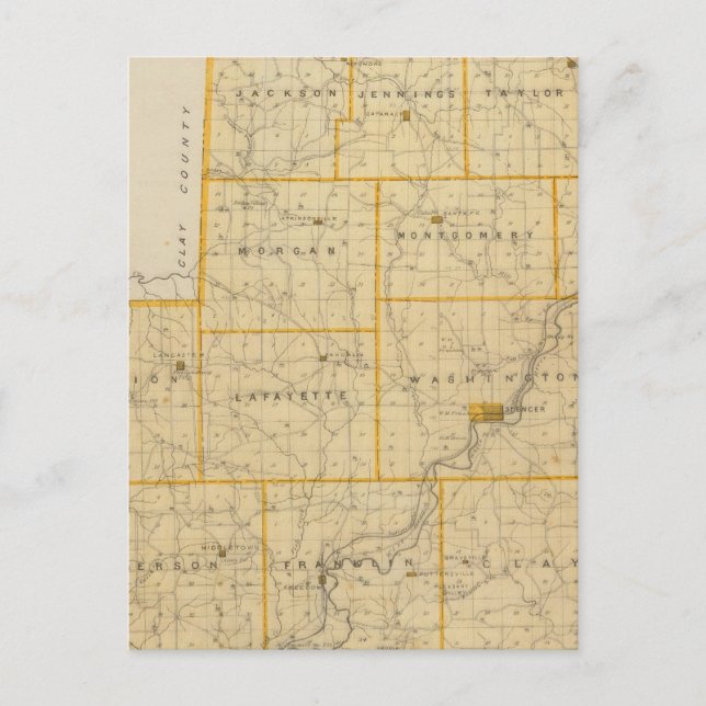 Karta i Owen County Vykort (Framsida)