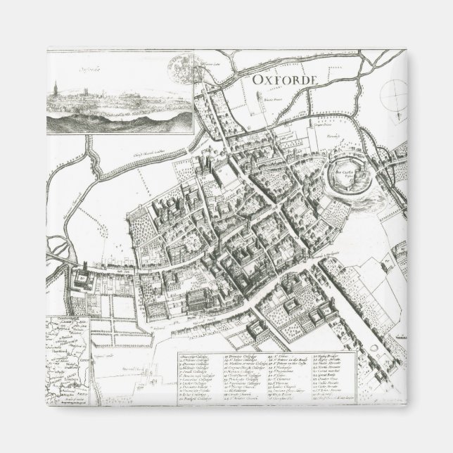 Karta i Oxford, 1643 Magnet (Framsidan)