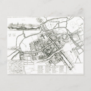 Karta i Oxford, 1643 Vykort