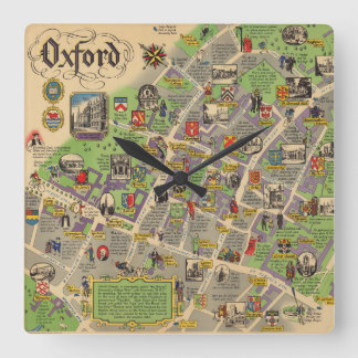 Karta i Oxford, England (British Railways) Fyrkantig Klocka