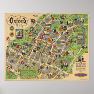 Karta i Oxford, England (British Railways) Poster