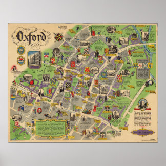 Karta i Oxford, England (British Railways) Poster