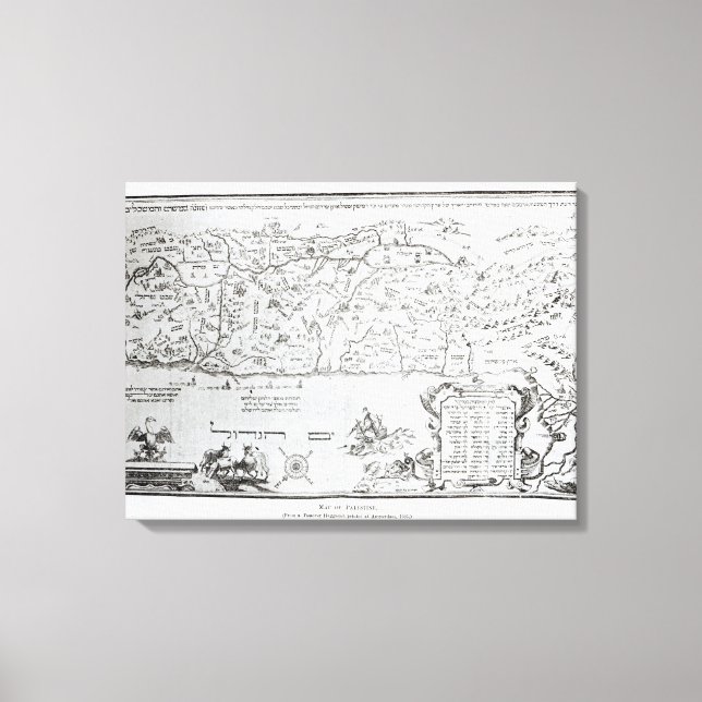 Karta i Palestina, från en Pesach Haggadah Canvastryck (Framsida)