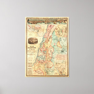 Karta i Palestina och alla bibelländer Canvastryck