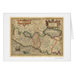 Karta i Palestina och omgivande områden 1710 Hälsningskort