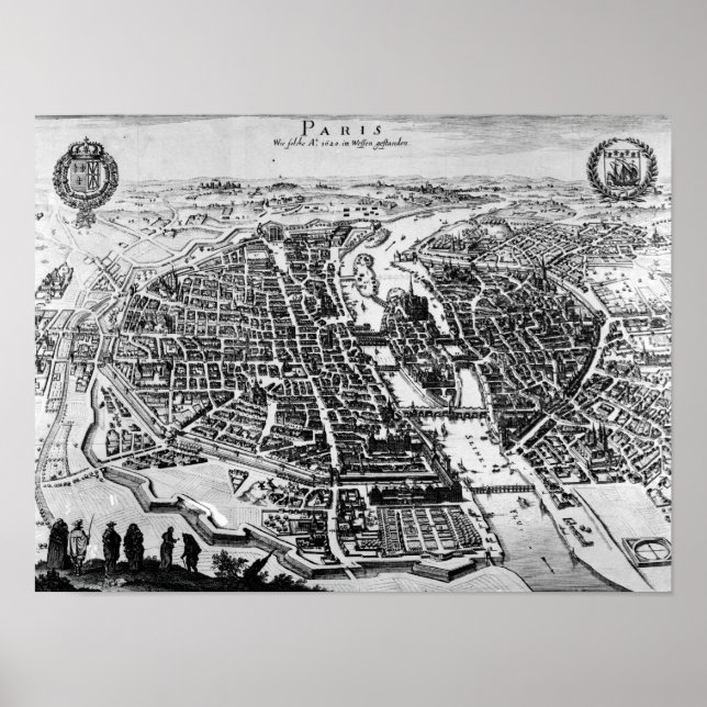 Karta i Paris, 1620 Poster (Framsidan)