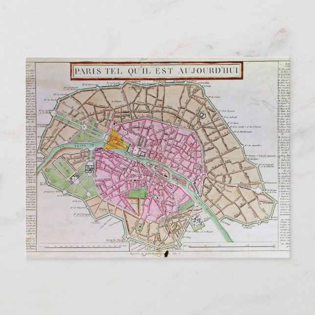 Karta i Paris den 18 juni 1800 Vykort (Framsida)