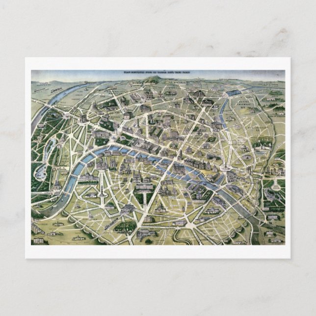 Karta i Paris under Grands-perioden Vykort (Framsida)