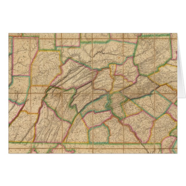 Karta i Pennsylvania Hälsningskort (Framsidan Horizontal)