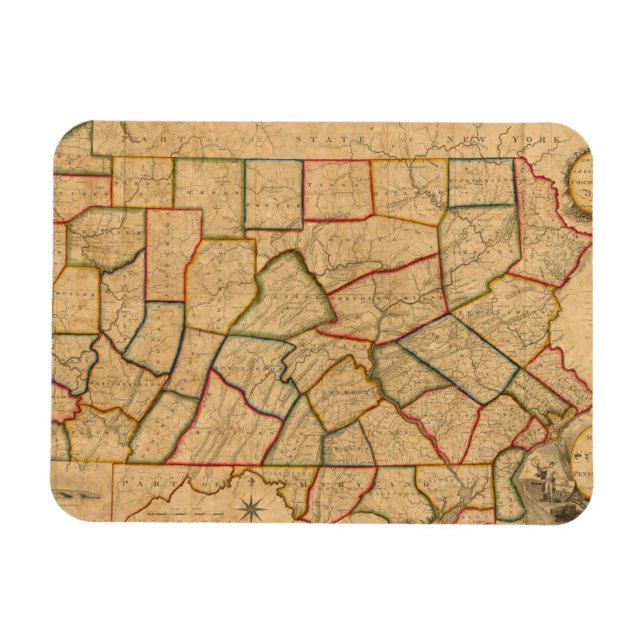 Karta i Pennsylvania Magnet (Horisontell)
