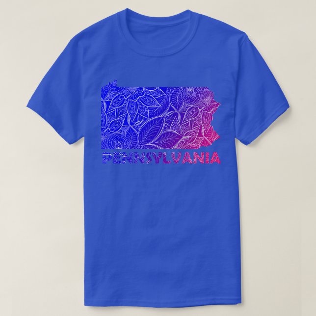 Karta i Pennsylvania med text T Shirt (Design framsida)