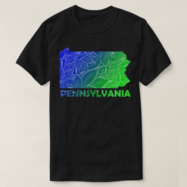 Karta i Pennsylvania med text T Shirt (Design framsida)