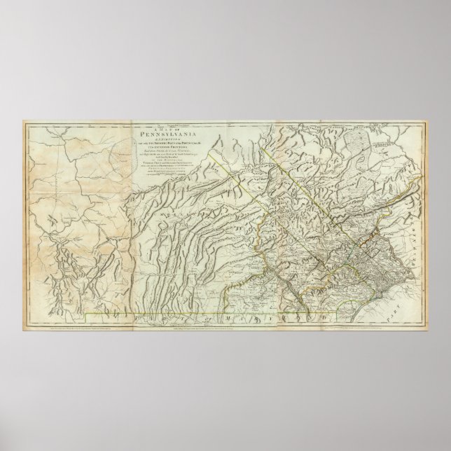 Karta i Pennsylvania Poster (Framsidan)
