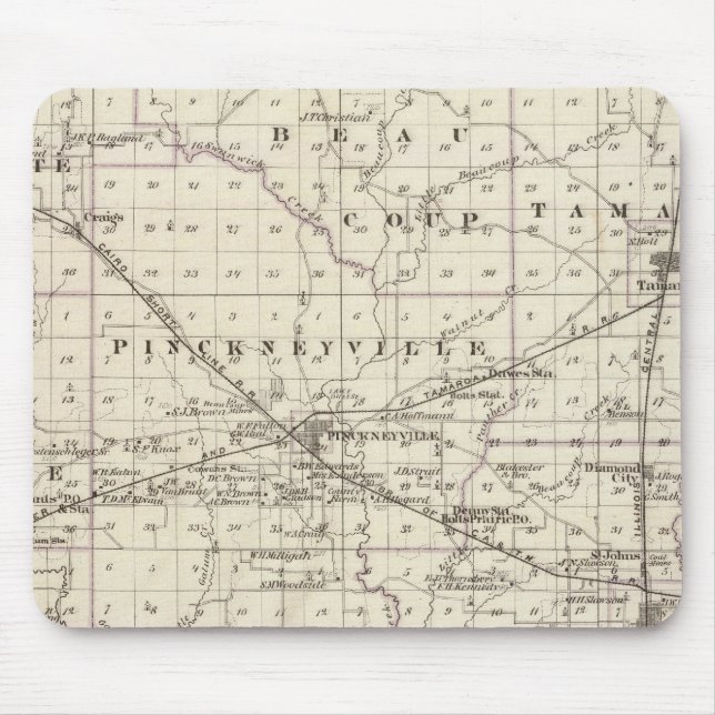 Karta i Perry County, Nashville och Carmi Musmatta (Framsidan)