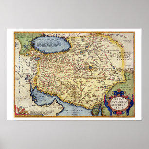 Karta i Persia, från "Theatrum Orbis Terrarum". Poster
