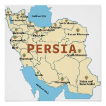 Karta i Persia Poster