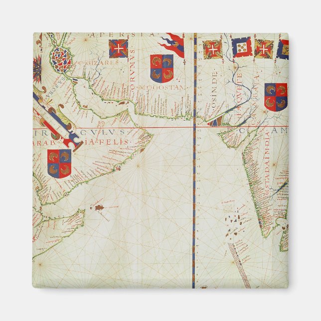 Karta i Persien, Arabien och Indien Magnet (Framsidan)