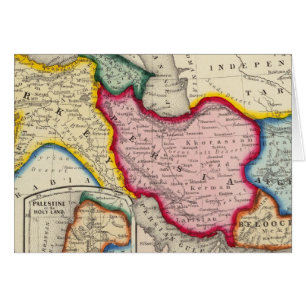 Karta i Persien, Turkiet i Asien, Afghanistan Hälsningskort