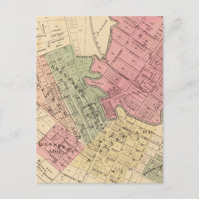 Karta i Petaluma City 1877 Vykort (Framsida)