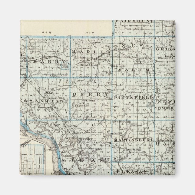 Karta i Pike County och Pittsfield Magnet (Framsidan)