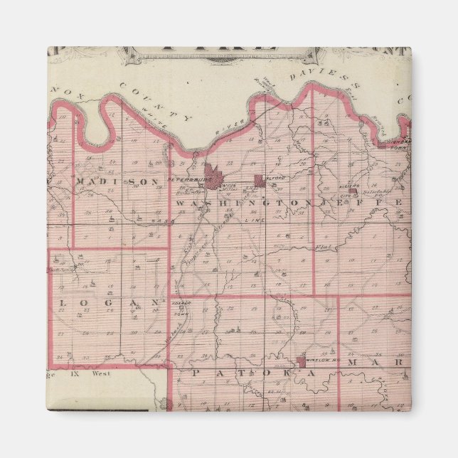 Karta i Pike-regionen med Petersburgsplan Magnet (Framsidan)