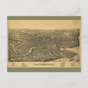 Karta i Plattsburgh New York (1899) Vykort