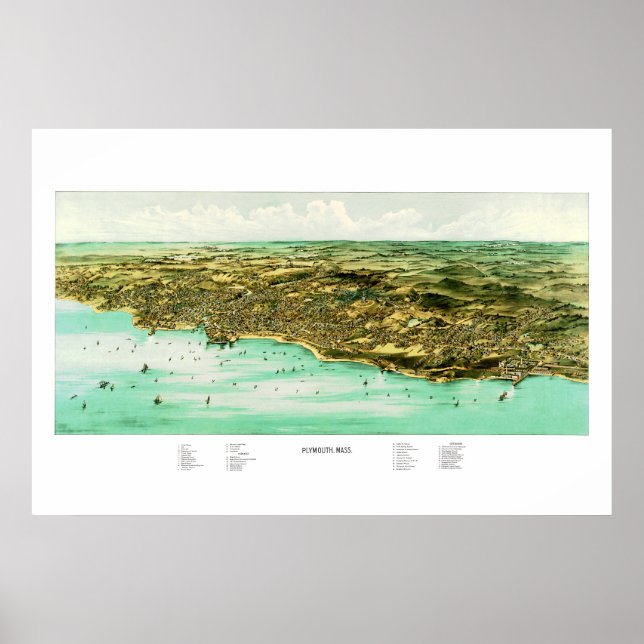 Karta i Plymouth, MORSA 1910 Poster (Framsidan)