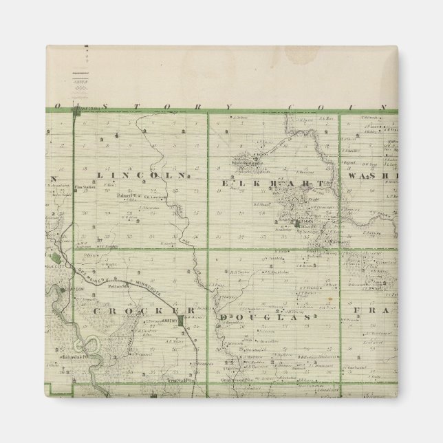 Karta i Polk County, delstaten Iowa Magnet (Framsidan)