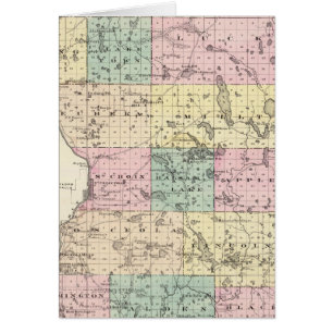 Karta i Polk County, delstaten Wisconsin Hälsningskort