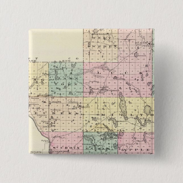 Karta i Polk County, delstaten Wisconsin Knapp (Framsida)