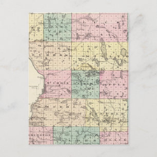 Karta i Polk County, delstaten Wisconsin Vykort