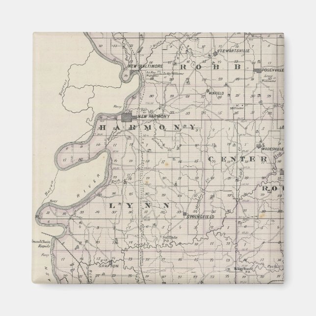 Karta i Posey County Magnet (Framsidan)